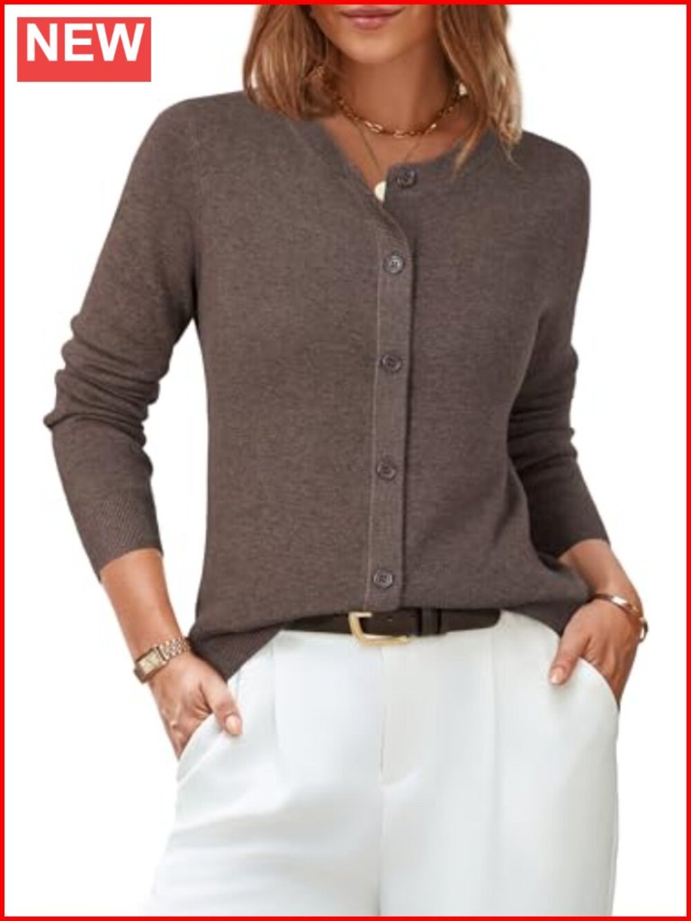 Women's Wool Blend Cardigan Sweater Button Down Business Casual